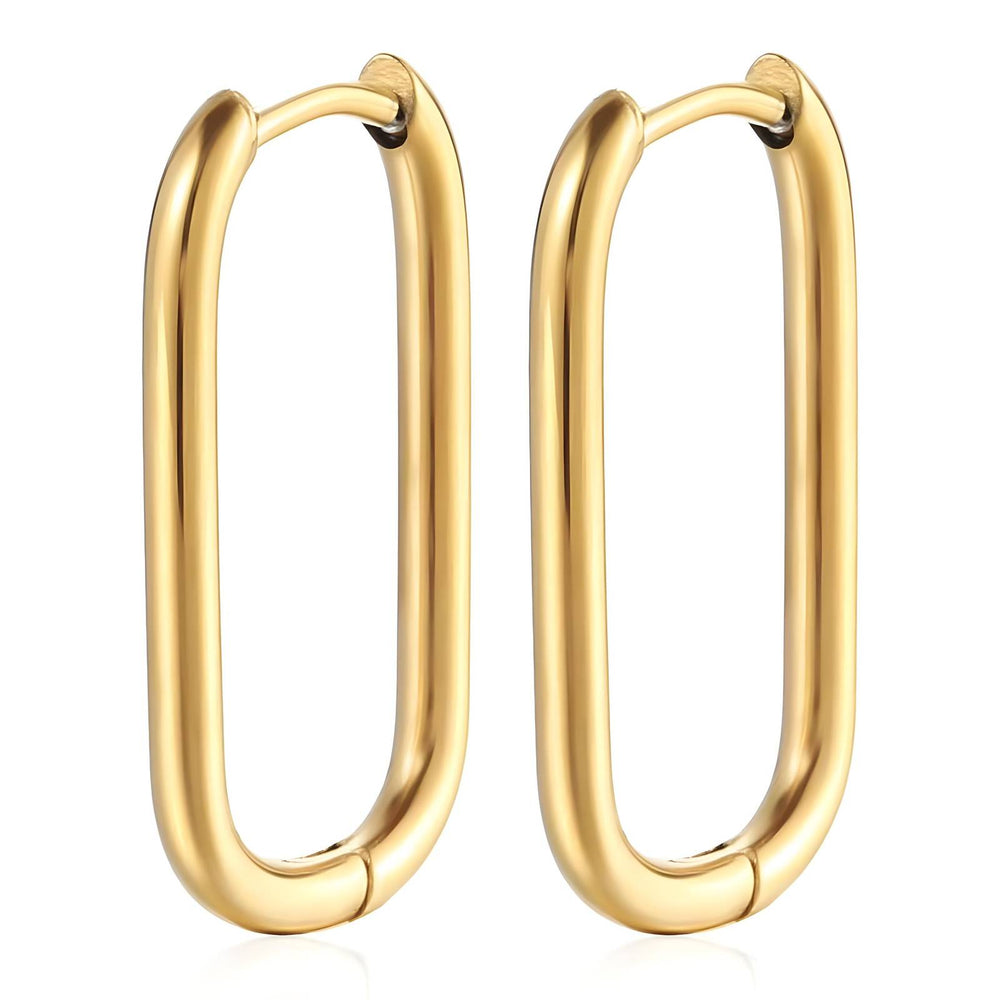 Pendientes de acero inoxidable bañado en oro de 18k - Preppy Boutique by Chemo