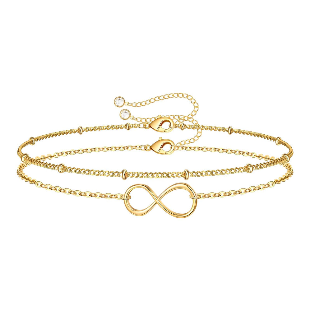 Pulsera infinito acero inoxidable bañada en oro de 18k - Preppy Boutique by Chemo