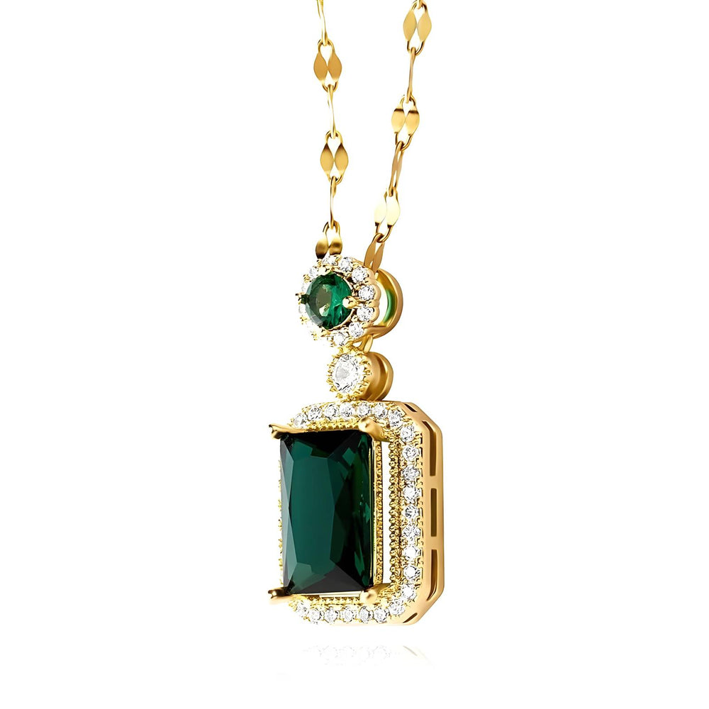 
                  
                    Collar diamante verde de acero inoxidable bañada en oro de 18k - Preppy Boutique by Chemo
                  
                