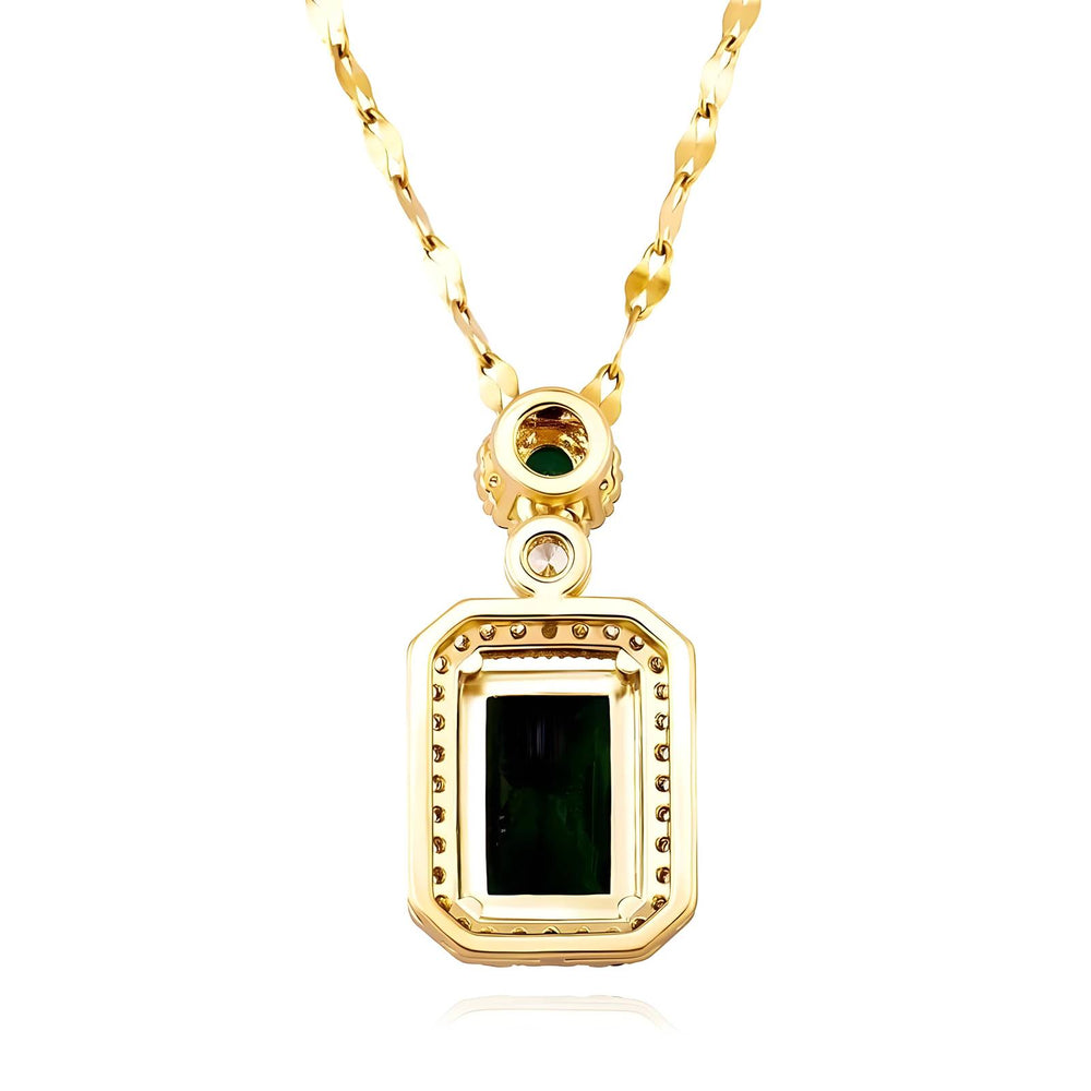 
                  
                    Collar diamante verde de acero inoxidable bañada en oro de 18k - Preppy Boutique by Chemo
                  
                