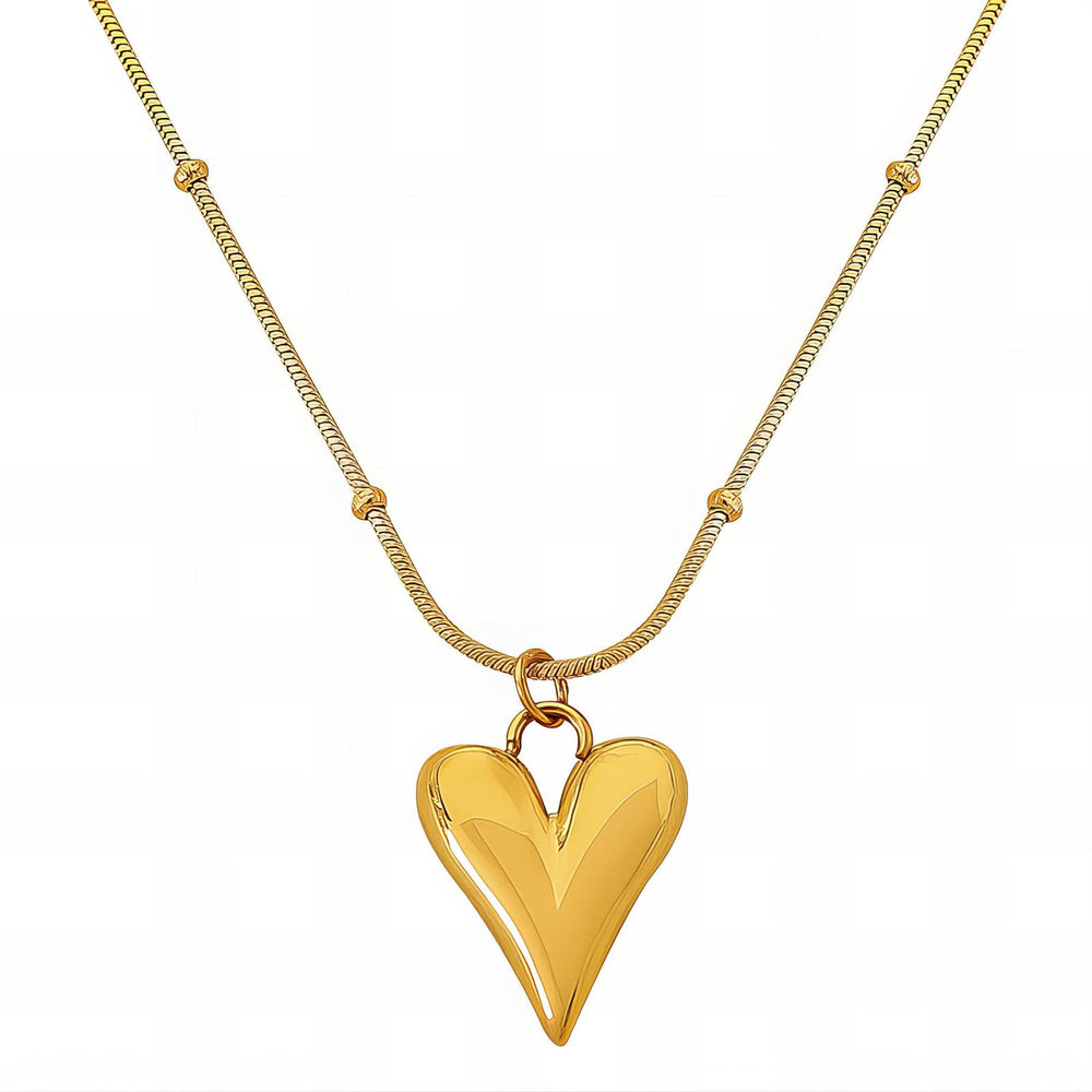 
                  
                    Collar corazón de acero inoxidable bañado en oro de 18k - Preppy Boutique by Chemo
                  
                